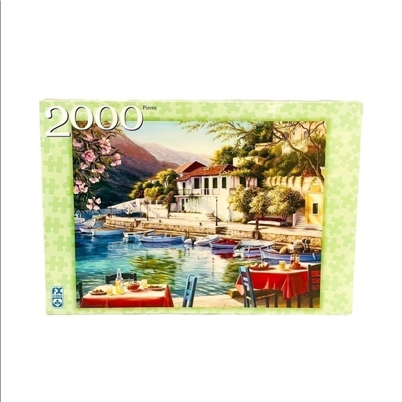 NIB Fx Schmid Greek Harbor 2000 Piece Jigsaw Puzzle - Picture 2 of 3